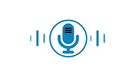 Minimal Microphone Emitting Frequency Waves Animation, Microphone Icon with.. Stock Footage 311735663
