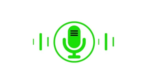 Minimal Microphone Emitting Frequency Waves Animation, Microphone Icon with.. Stock Footage 311735666