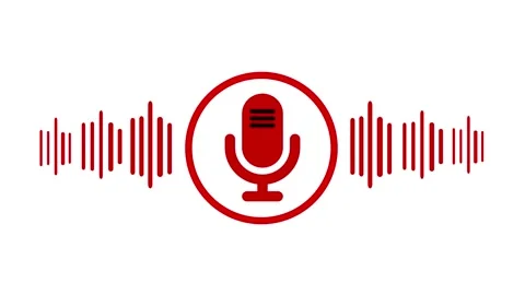 Minimal Microphone Emitting Frequency Waves Animation, Microphone Icon with.. Stock Footage 311735671
