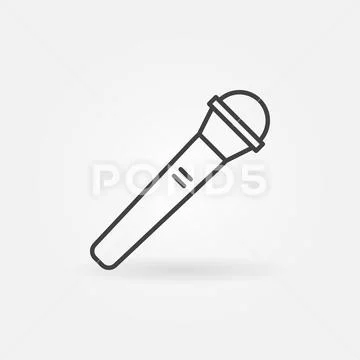 Minimal microphone vector icon or design element Stock Illustration
