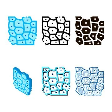 Minimal microscopic derm cell vector sign thin line icon Stock Illustration