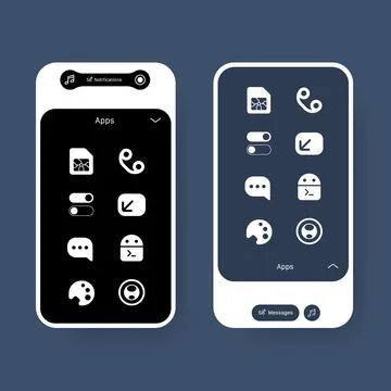 Minimal mobile app interface with modern icon layout Stock Illustration