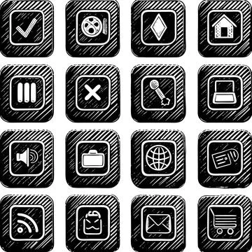 Minimal Modern Abstract Icon Set for Brand Identity Stock Illustration