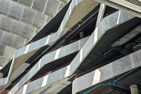 Minimal Modern Building Under Construction. Foto stock