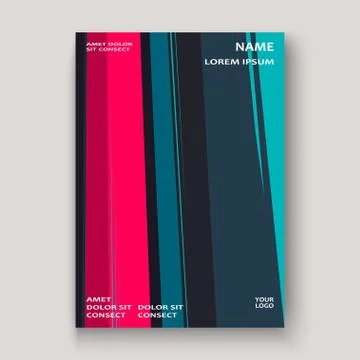 Minimal modern cover design. Colorful gradients flat colors in retro 90s styl Stock Illustration