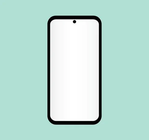 Minimal Modern Smartphone Device Mockup Template Concept UI Punch Hole Cellphone Stock Illustration