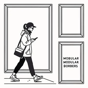 Minimal Modular Border Set: Flexible Layout Frames Stock Illustration