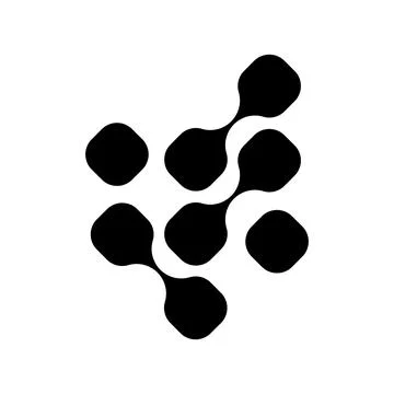 Minimal Molecular Logo_Abstract Dot Cluster Symbol Stock Illustration