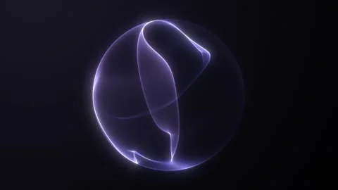Minimal monochrome luminous sphere orb form. Soft white neon glow with flui.. 스톡 동영상 333693176