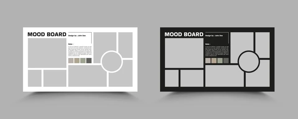 Minimal Mood Board Layout Template Clean Creative Design Stock Illustration