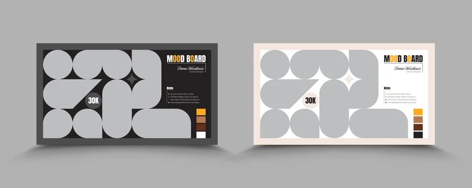Minimal Mood Board Layout Template with Color Swatches Stock Illustration