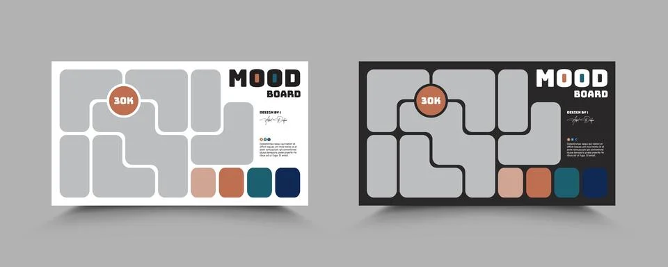Minimal Mood Board Presentation Template Stock Illustration