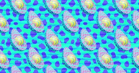 Minimal motion 3d art. Creative animal print avocado Stock Footage 149907420