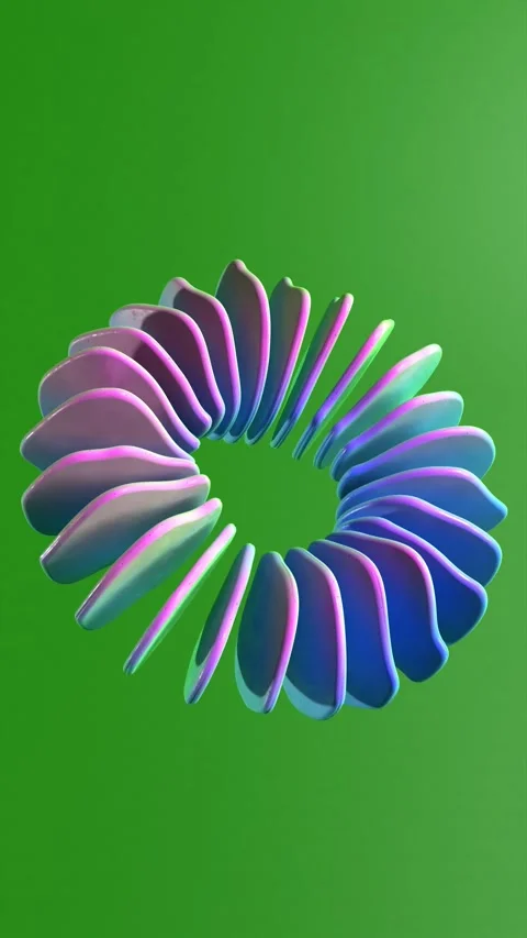 Minimal motion 3d art. donut abstract seamless animation vertical pattern. 4k Stock-Footage 220021979