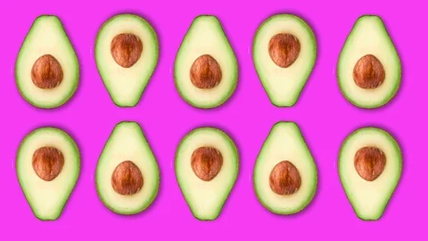 Minimal Motion Art, Avocado on the rose Stock Footage 89134906