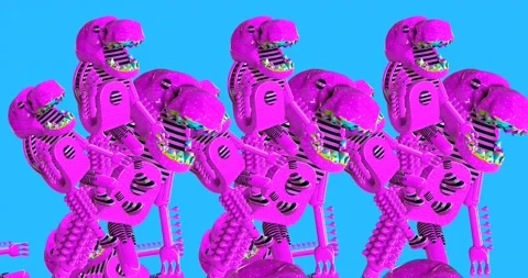 Minimal motion design. 3d creative dinosaur animation  4k video Video stock 163234372