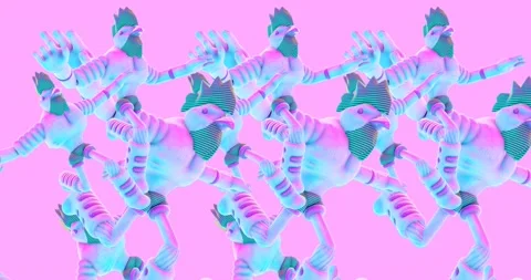 Minimal motion design. 3d creative Rooster character animation  4k video Stock Footage 163234386