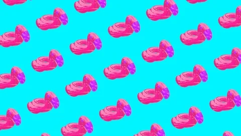 Minimal motion design art. Rubber circle pattern Pink flamingo Stock Footage 109583315