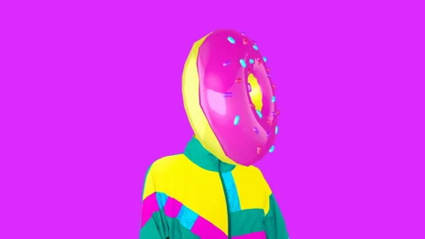 Minimal motion design. Donut character gif art. Donut addict concept Stock-Footage 105653294
