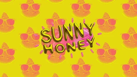 Minimal motion design. Flowers background. Text Sunny honey. Summer vibes Stock Footage 109584308