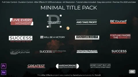 Minimal Motion Titles Stock After Effects