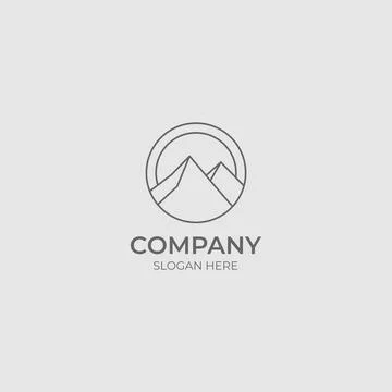 Minimal mountain logo landscape Stock Illustration