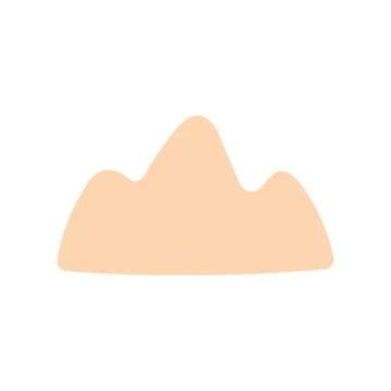 Minimal mountain shape in soft peach color Stock Illustration