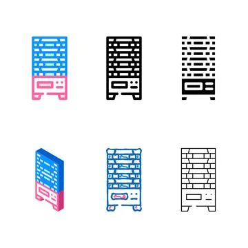 Minimal multilevel vending machine color icon vector Stock Illustration