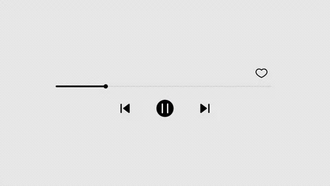 Minimal music player controls with line progress bar and heart icon Stock Footage 325640757