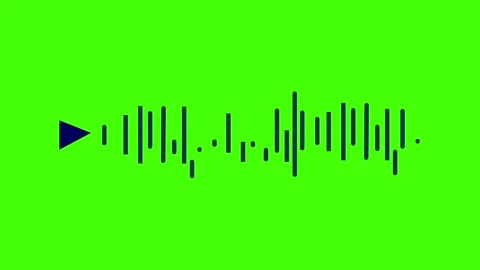  Minimal music visualizer waveform animation on green screen, clean audio spectr Vídeos de archivo 341600720