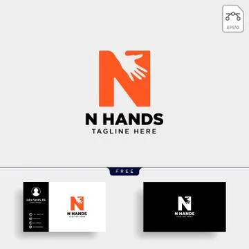 Minimal N letter, initial hand logo template vector illustration icon element Stock Illustration