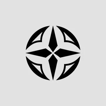 Minimal Navigation Compass Abstract Symbol Design Illustrazione stock