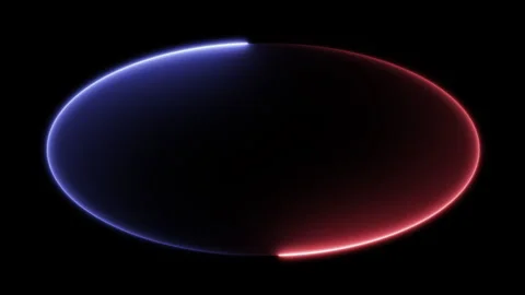 Minimal Neon Oval Frame – Soft Glow Ellipse Loop Stock Footage 332636084