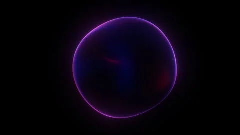Minimal neon plasma sphere soft magenta rim glow black background. Deep ind.. 库存影片 330117533
