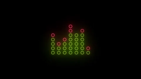 Minimal neon ring audio frequency spectrum animation on transparent background 库存影片 341490636