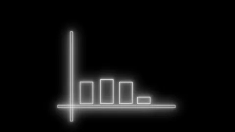Minimal neon-style horizontal bar chart with glowing outlines animation on .. Stock Footage 337077102