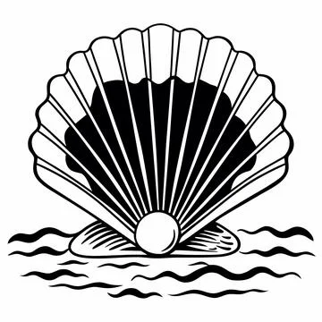 Minimal Ocean Sea Shell Vector Design イラスト素材