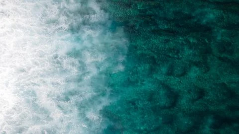 Minimal Ocean Wave Texture with Blue and White Water Stock Photos