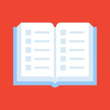 Minimal Open Book Planner with Clean Layout Flat Vector Stock-Illustration
