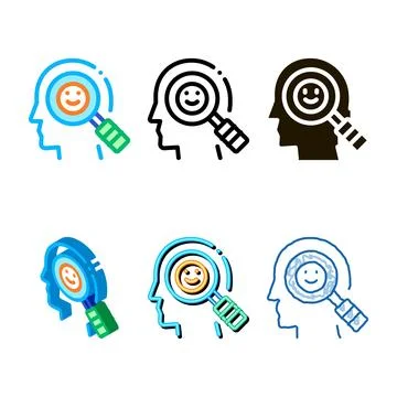 Minimal optimistic way of thinking biohacking icon vector Illustrazione stock