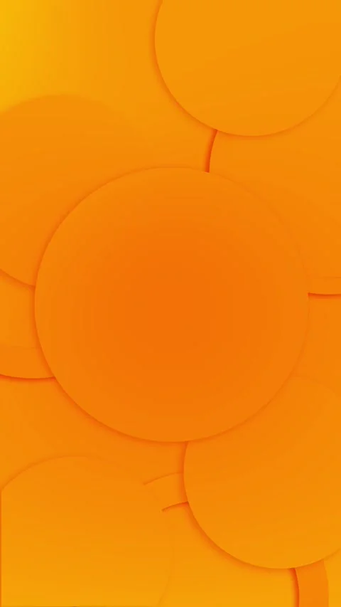 Minimal orange geometric background smooth circular layers, warm color blend, su Stock Footage 340457269