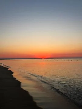 Minimal Orange Gradient Beach Sunset Stock-Fotos