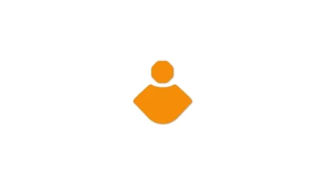 Minimal Orange Human Figure Profile Icon Design Stock Footage 332526307