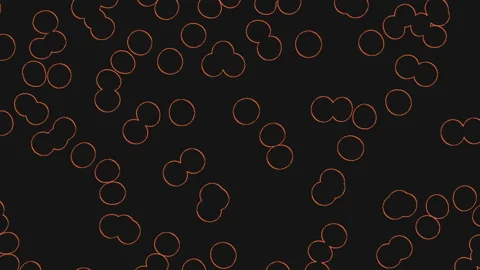 Minimal orange outlined molecule pattern on dark background for science footage Stock Footage 334140200