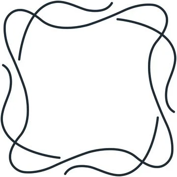 Minimal outline abstract continuous curved line frame border Stock Illustration