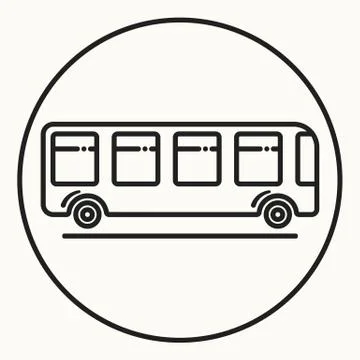 Minimal outline bus icon Stock Illustration