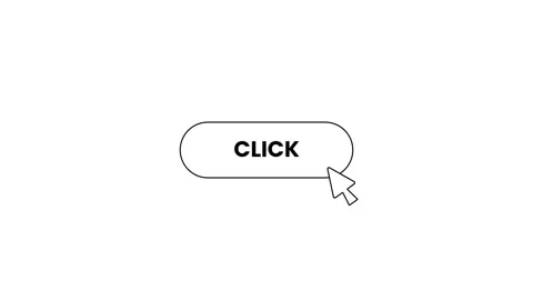 Minimal Outlined Click Button with Cursor Arrow Stock Footage 335576563