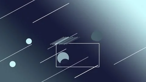 A minimal outlined rectangle with diagonal line accents and soft circles si.. 스톡 일러스트