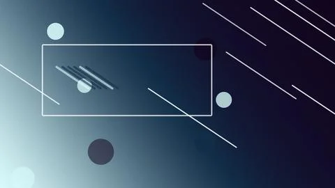 A minimal outlined rectangle sits in a dark blue gradient surrounded by flo.. Stock Illustration