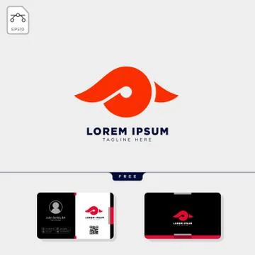 Minimal P initial eye logo template and business card design Stock Illustration